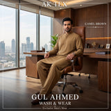 Brown Gull Ahmed Premium Wash & Wear  Suit